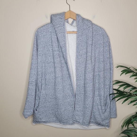 Gap | Heathered Gray Sweatshirt Jacket with Fleece Lining. - Picture 1 of 6